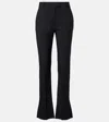 Alexander Mcqueen Tailored Wool Trousers Featuring Flared Hem In Black