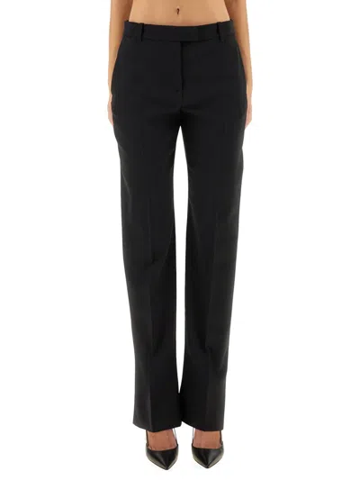 Alexander Mcqueen Wool Gabardine Tailored Pants In Black