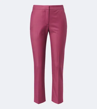 Alexander Mcqueen Wool Gaberdine Slim Pants In Pink