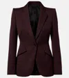 Alexander Mcqueen Wool Grain De Poudre Blazer In Multi