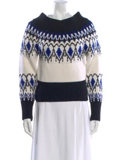 Pre-owned Alexander Mcqueen Wool Graphic Print Sweater