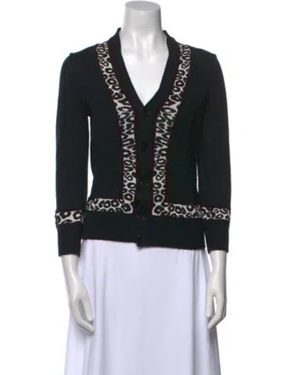 Pre-owned Alexander Mcqueen Wool Graphic Print Sweater In Black