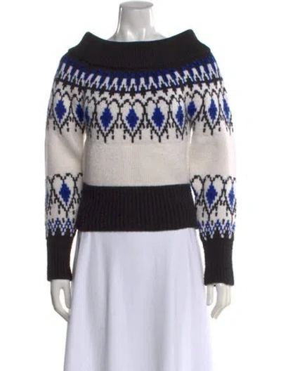 Pre-owned Alexander Mcqueen Wool Graphic Print Sweater In Black