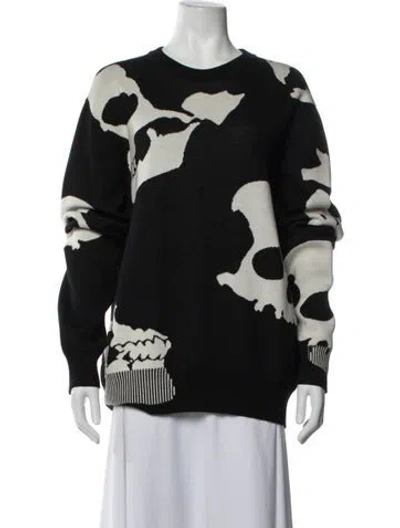 Pre-owned Alexander Mcqueen Wool Graphic Print Sweater In Black