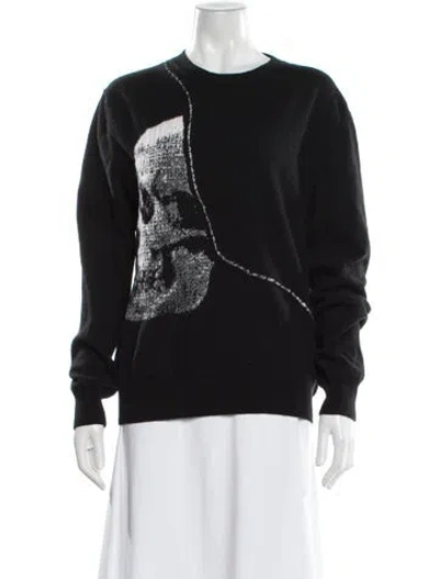 Pre-owned Alexander Mcqueen Wool Graphic Print Sweatshirt In Blue