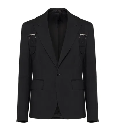 Alexander Mcqueen Wool Harness-detail Blazer In Black