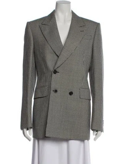 Pre-owned Alexander Mcqueen Wool Houndstooth Print Blazer In Black