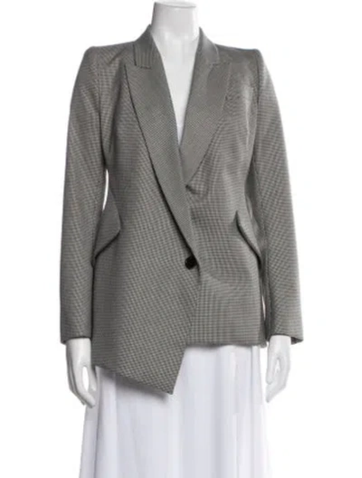Pre-owned Alexander Mcqueen Wool Houndstooth Print Blazer In Black