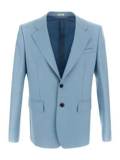 Alexander Mcqueen Wool Jacket In Blue