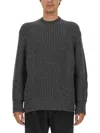 Alexander Mcqueen Ribbed Wool Sweater In Gray