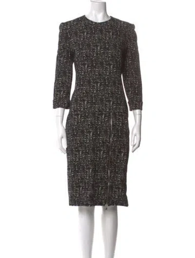 Pre-owned Alexander Mcqueen Wool Knee-length Dress In Black