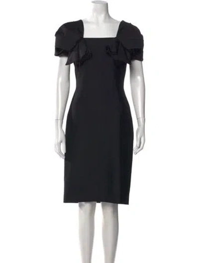 Pre-owned Alexander Mcqueen Wool Knee-length Dress In Black