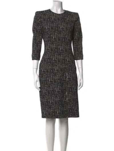 Pre-owned Alexander Mcqueen Wool Knee-length Dress In Black