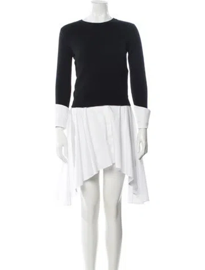 Pre-owned Alexander Mcqueen Wool Knee-length Dress In Blue