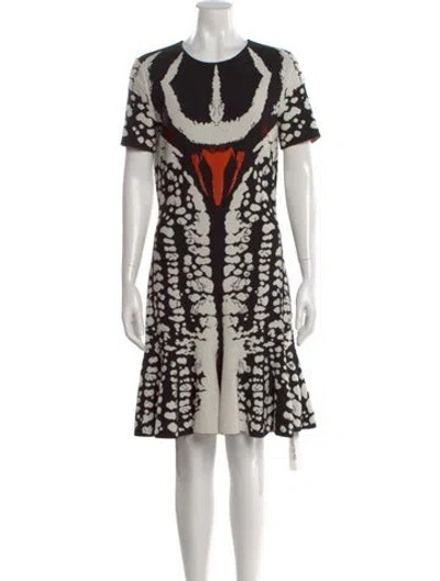 Pre-owned Alexander Mcqueen Wool Knee-length Dress In Multi