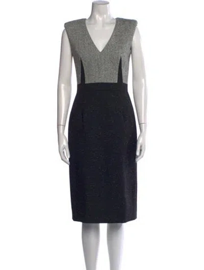 Pre-owned Alexander Mcqueen Wool Knee-length Dress W/ Tags In Black