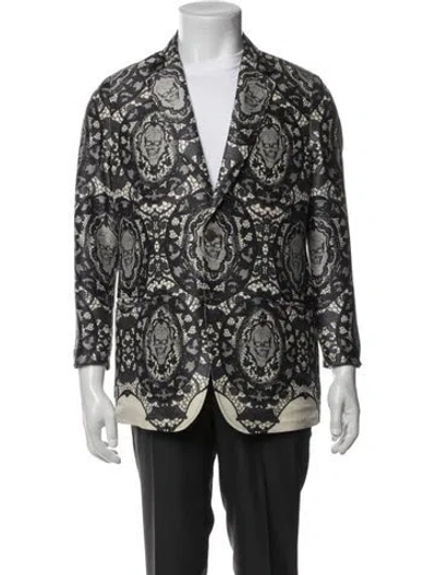 Pre-owned Alexander Mcqueen Wool Lace Pattern Blazer In Multi