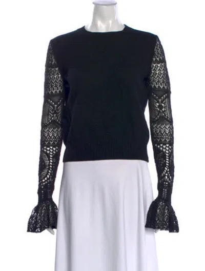 Pre-owned Alexander Mcqueen Wool Lace Pattern Sweater In Black