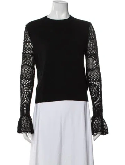Pre-owned Alexander Mcqueen Wool Lace Pattern Sweater In Black