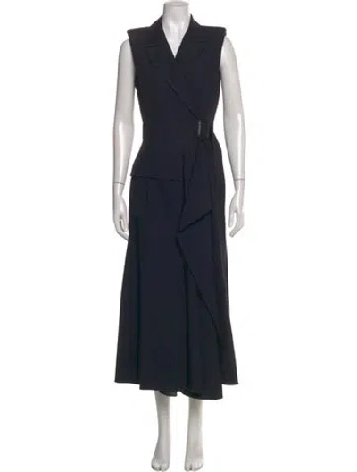 Pre-owned Alexander Mcqueen Wool Long Dress In Black