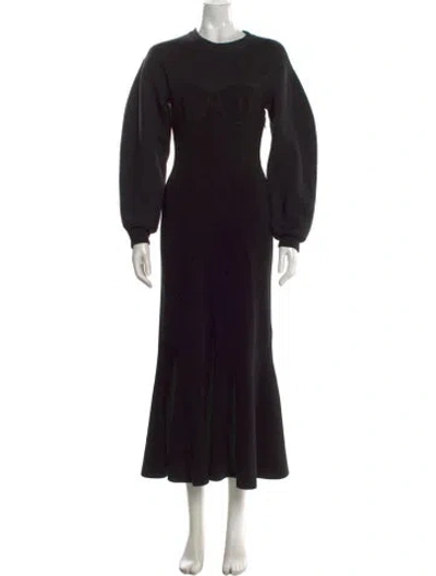 Pre-owned Alexander Mcqueen Wool Long Dress In Black
