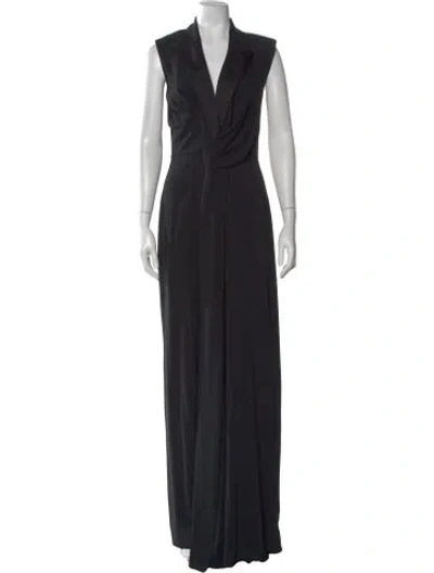Pre-owned Alexander Mcqueen Wool Long Dress In Black