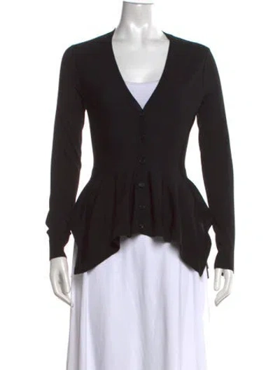 Pre-owned Alexander Mcqueen Wool Long Sleeve Top In Black