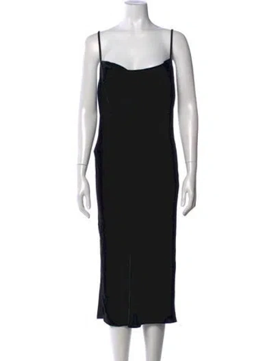 Pre-owned Alexander Mcqueen Wool Midi Length Dress In Black