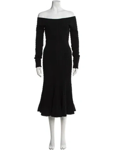 Pre-owned Alexander Mcqueen Wool Midi Length Dress In Black