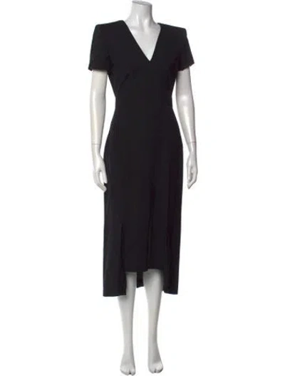 Pre-owned Alexander Mcqueen Wool Midi Length Dress In Black