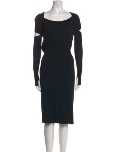 Pre-owned Alexander Mcqueen Wool Midi Length Dress In Blue