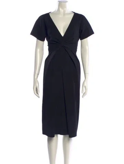 Pre-owned Alexander Mcqueen Wool Midi Length Dress In Blue