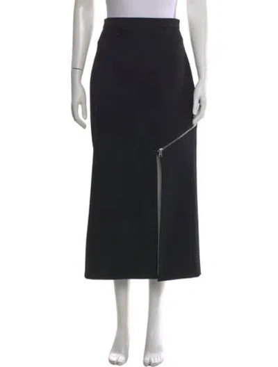 Pre-owned Alexander Mcqueen Wool Midi Length Skirt In Black