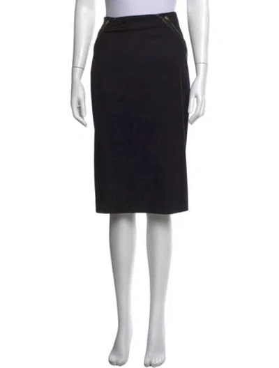 Pre-owned Alexander Mcqueen Wool Midi Length Skirt In Black