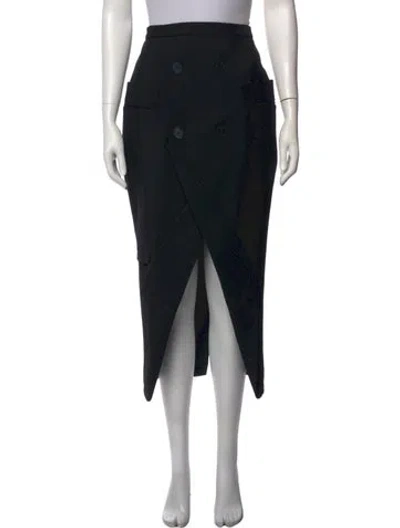 Pre-owned Alexander Mcqueen Wool Midi Length Skirt In Black