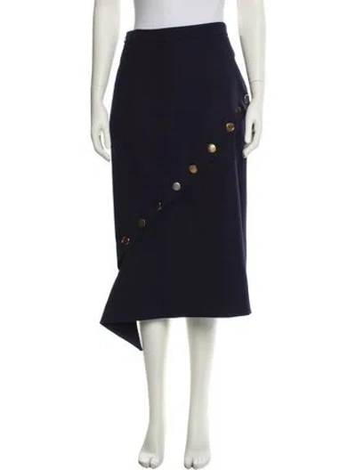 Pre-owned Alexander Mcqueen Wool Midi Length Skirt In Blue