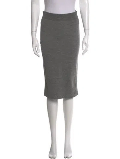 Pre-owned Alexander Mcqueen Wool Midi Length Skirt In Gray