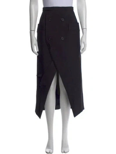 Pre-owned Alexander Mcqueen Wool Midi Length Skirt W/ Tags In Black