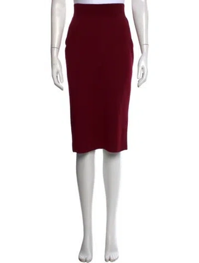 Pre-owned Alexander Mcqueen Wool Midi Length Skirt W/ Tags In Burgundy