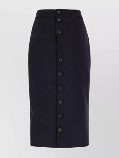 Alexander Mcqueen Wool Midi Skirt High-waisted Design