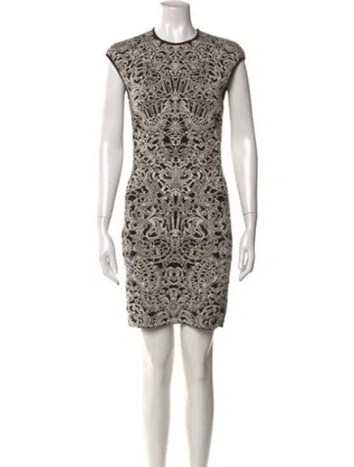 Pre-owned Alexander Mcqueen Wool Mini Dress