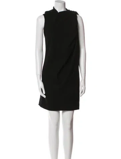 Pre-owned Alexander Mcqueen Wool Mini Dress In Black