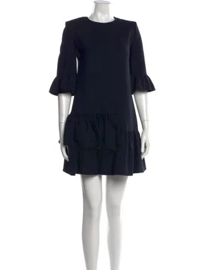 Pre-owned Alexander Mcqueen Wool Mini Dress In Black