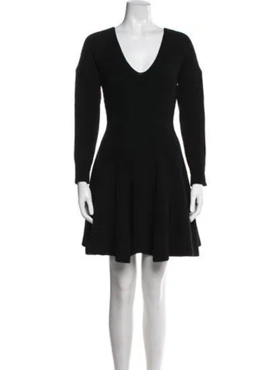 Pre-owned Alexander Mcqueen Wool Mini Dress In Black