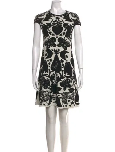 Pre-owned Alexander Mcqueen Wool Mini Dress In Black