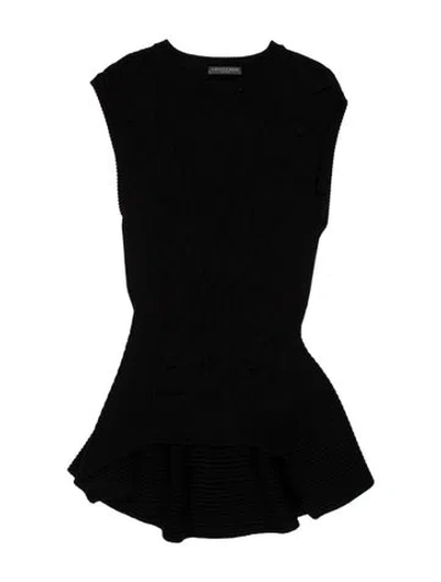 Pre-owned Alexander Mcqueen Wool Mini Dress In Black