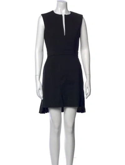 Pre-owned Alexander Mcqueen Wool Mini Dress In Black