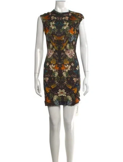 Pre-owned Alexander Mcqueen Wool Mini Dress In Black