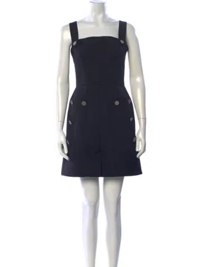 Pre-owned Alexander Mcqueen Wool Mini Dress In Black