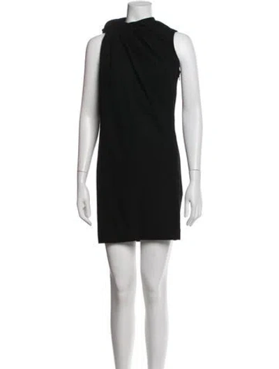 Pre-owned Alexander Mcqueen Wool Mini Dress In Black